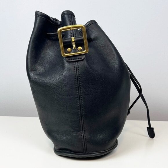 Coach Vintage Lula Legacy Black Leather Drawstring Bucket Bag NO STRAP 9952 - Picture 3 of 16